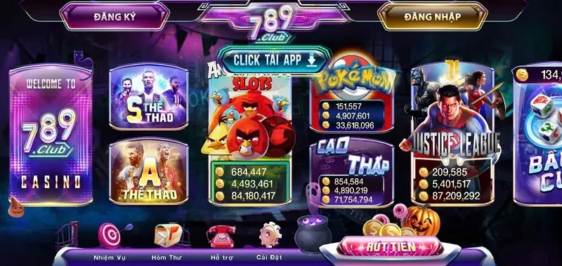 Giao diện cổng game 789 Club trên domain mới