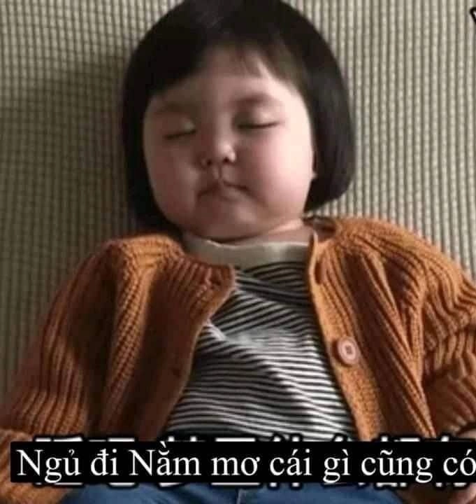 Kết thúc ngày dài với ảnh đi ngủ meme