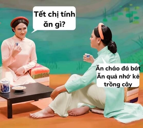 Thêm sắc xuân với ảnh tết 2024 meme