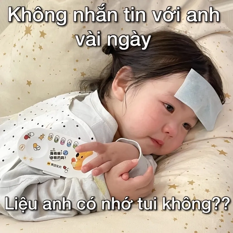 Meme em nhớ anh này thật tình cảm và dễ thương.