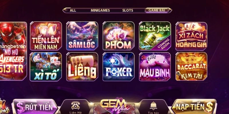 Cập nhật nhanh các siêu phẩm đang có ở GEMWIN