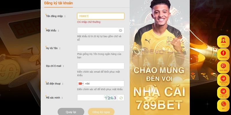 Đăng ký tài khoản tại 789bet là bước đầu tiên để bạn bước vào thế giới cá cược