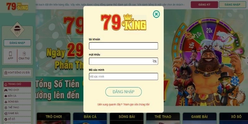 Hướng dẫn đăng nhập tại nhà cái 79King cho người mới