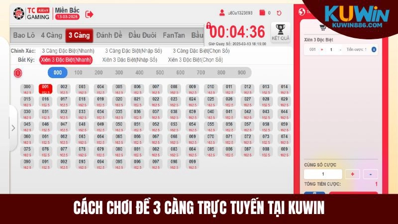 Cách chơi đề 3 càng trực tuyến tại nhà cái Kuwin