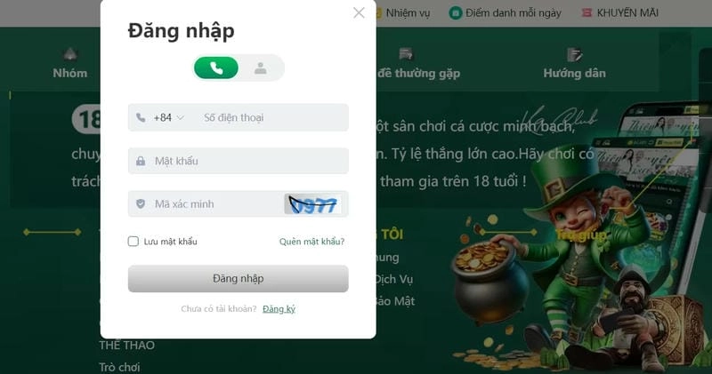  Giao diện hiện đại khi đăng nhập K8CC với thông báo ưu đãi nổi bật.