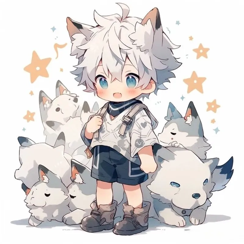 Ảnh chibi cute nam làm hình nền cực chất