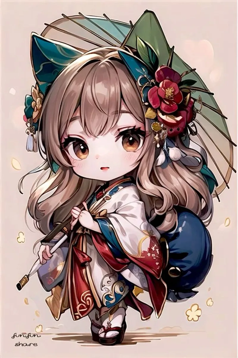 Dễ thương cute anime chibi nữ làm bạn thích mê