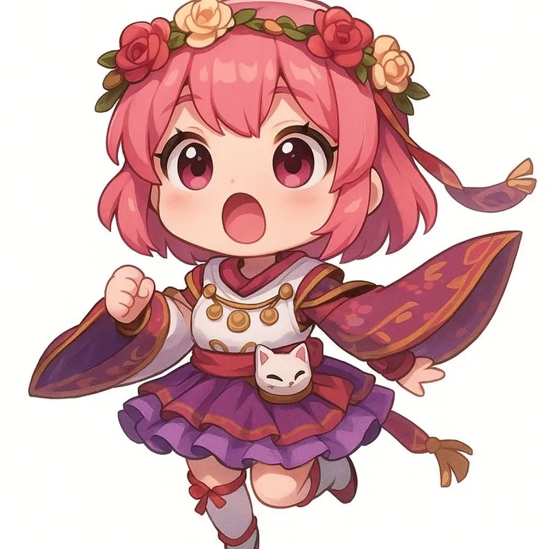 Hình chibi cute nữ làm sticker cực dễ thương