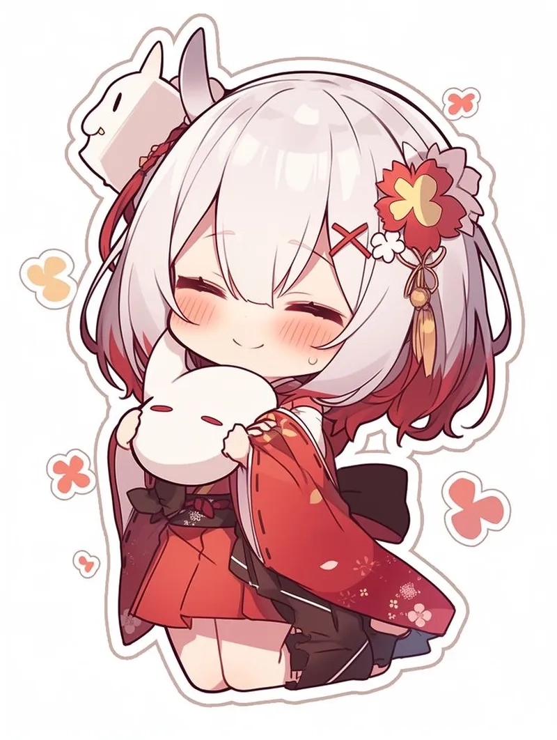 Hình ảnh cute chibi nữ làm fan thích thú