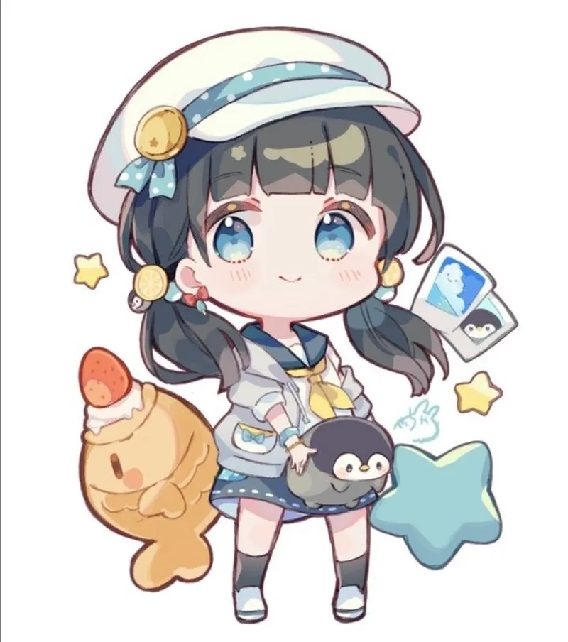 Nữ chibi cute làm hình nền siêu đáng yêu