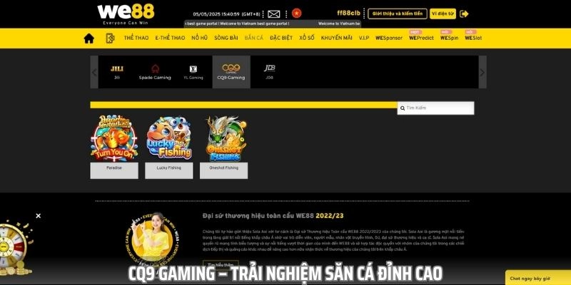 CQ9 Gaming là sân chơi bắn cá hoàn toàn mới mẻ đối với bet thủ