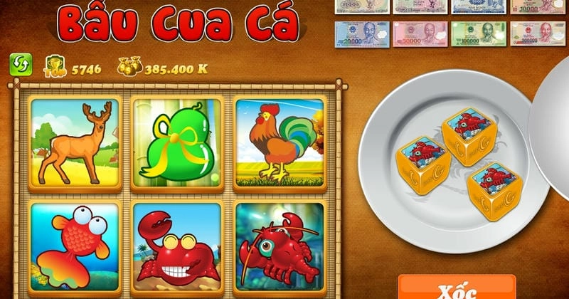 Giao diện bầu cua online tại nhà cái BK8 đầy màu sắc.