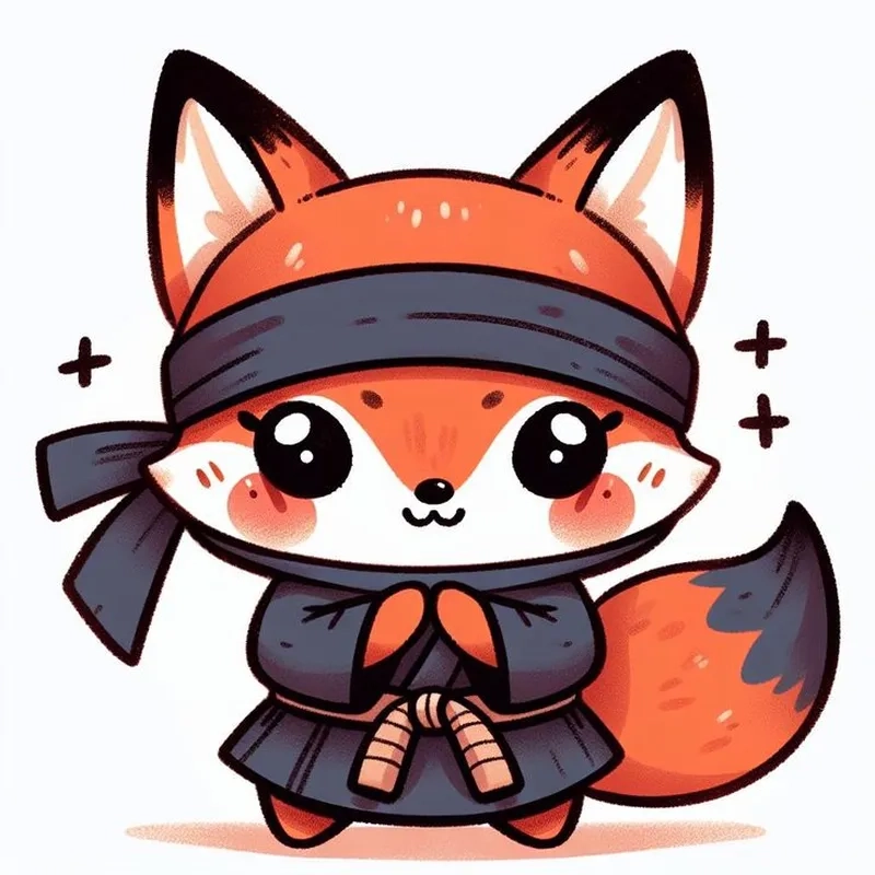 Thêm sắc màu với cáo chibi cute cho không gian sáng tạo