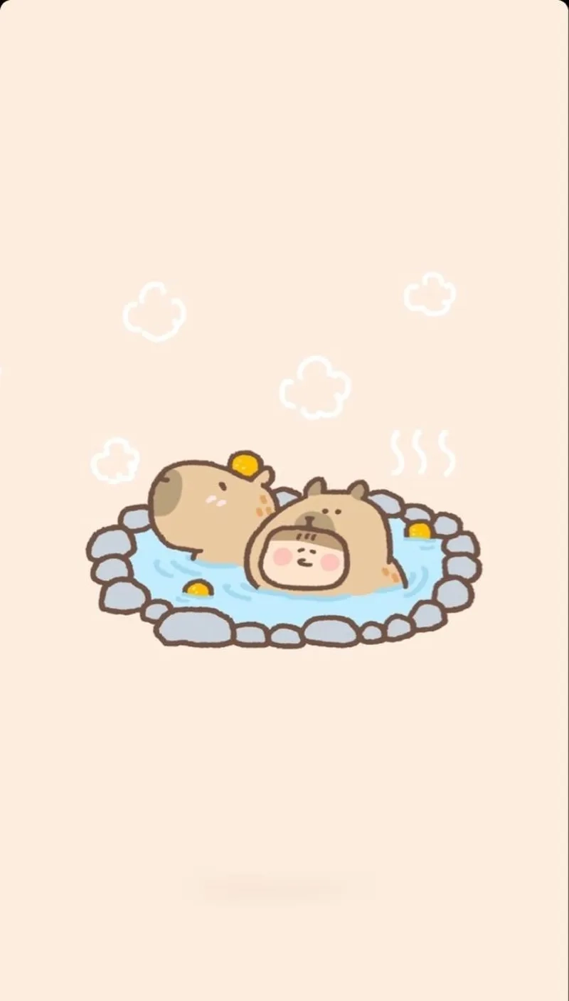 Khám phá cute chibi capybara với nét vẽ siêu đáng yêu