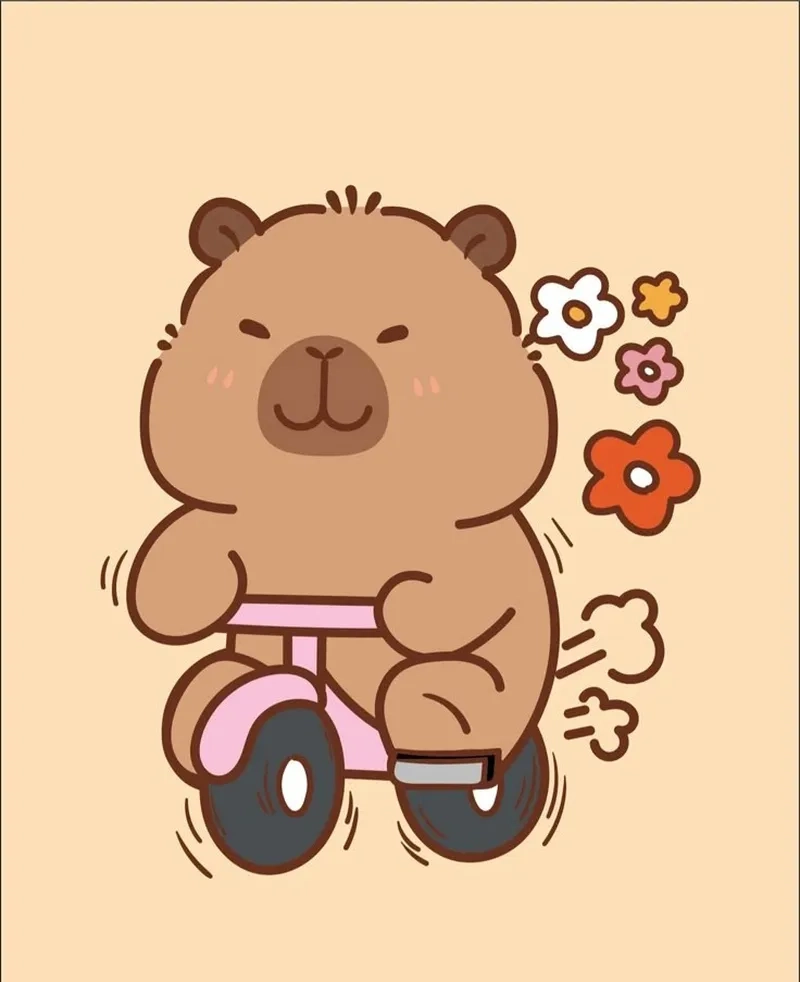 Cute capybara chibi với biểu cảm khiến bạn không thể rời mắt