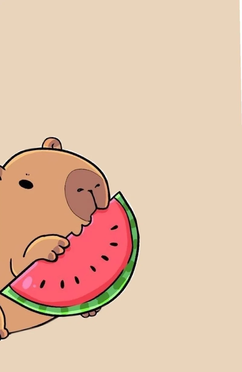 Hình nền điện thoại capybara cute chibi cho màn hình rực rỡ