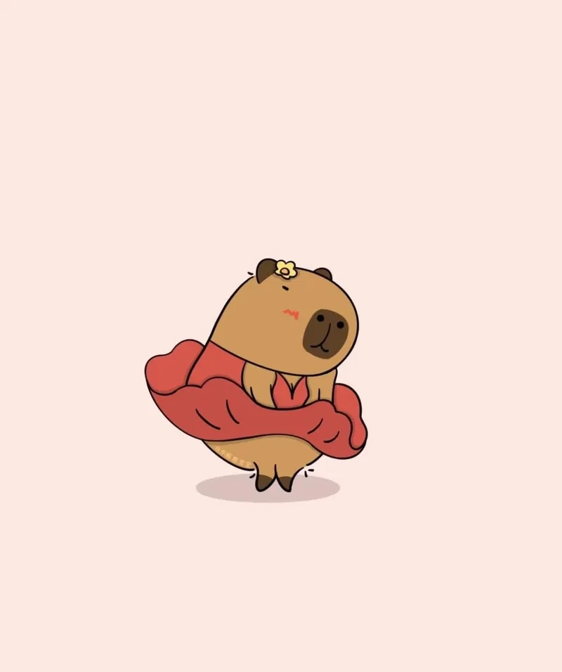 Chibi cute hình nền capybara vô tri làm bùng nổ mạng xã hội