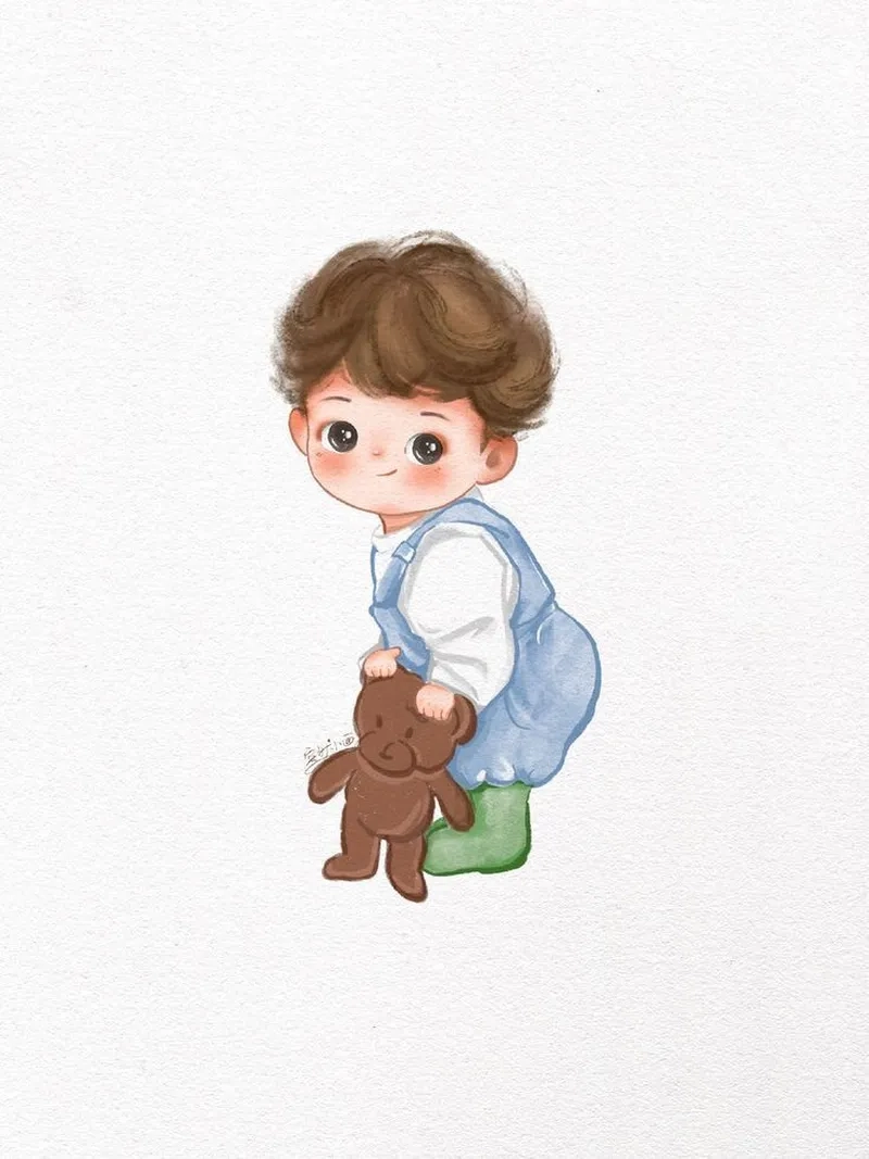 Yêu ngay bé trai chibi với nét vẽ siêu dễ thương