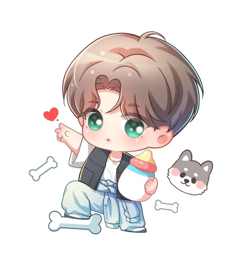 Ngắm hình chibi em bé trai đáng yêu để làm mới màn hình