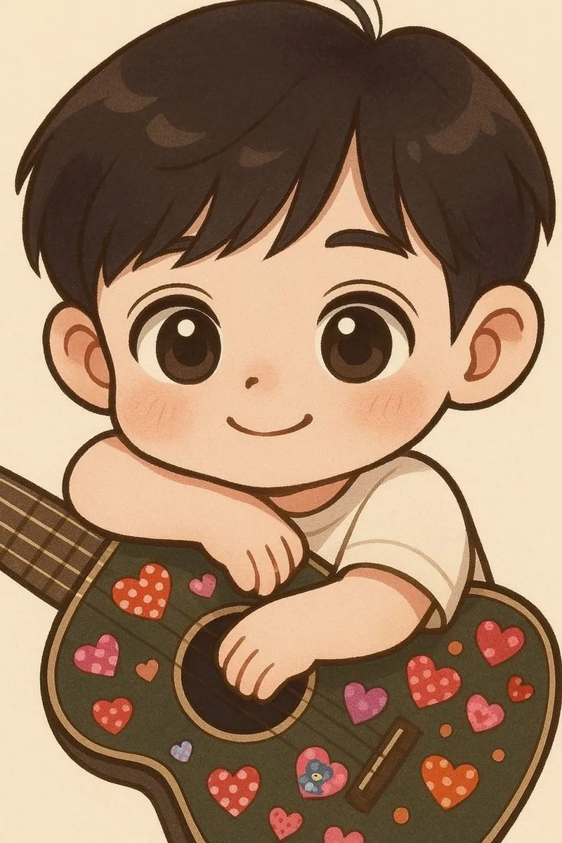 Tạo ghép mặt chibi bé trai để làm quà tặng siêu cute