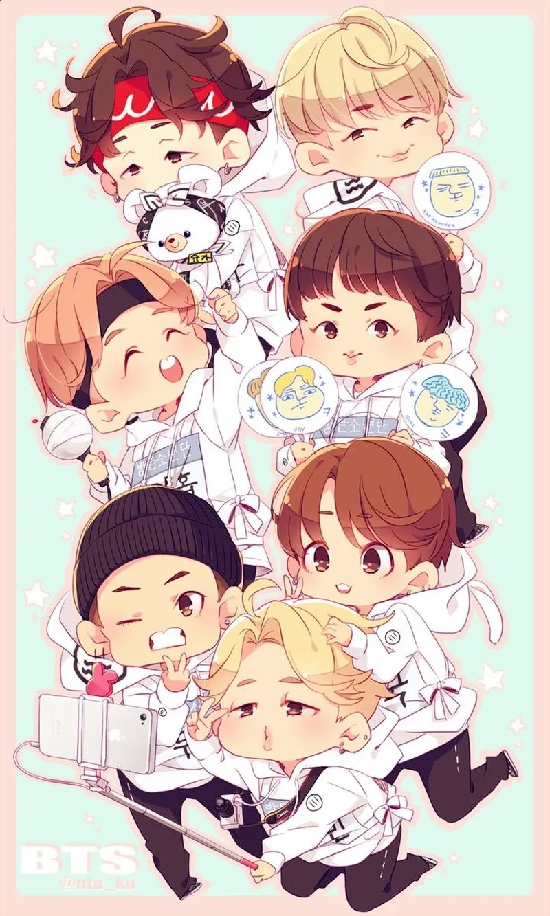 Hướng dẫn vẽ chibi BTS đơn giản cho người mới bắt đầu
