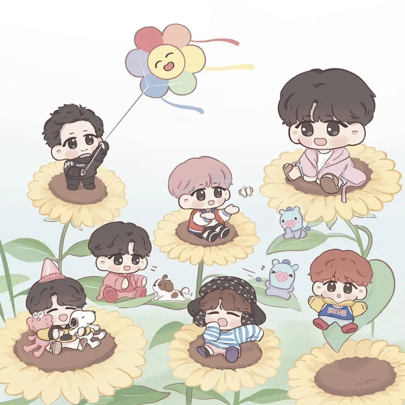 Thử sức với vẽ BTS chibi cute để tạo tranh siêu đáng yêu