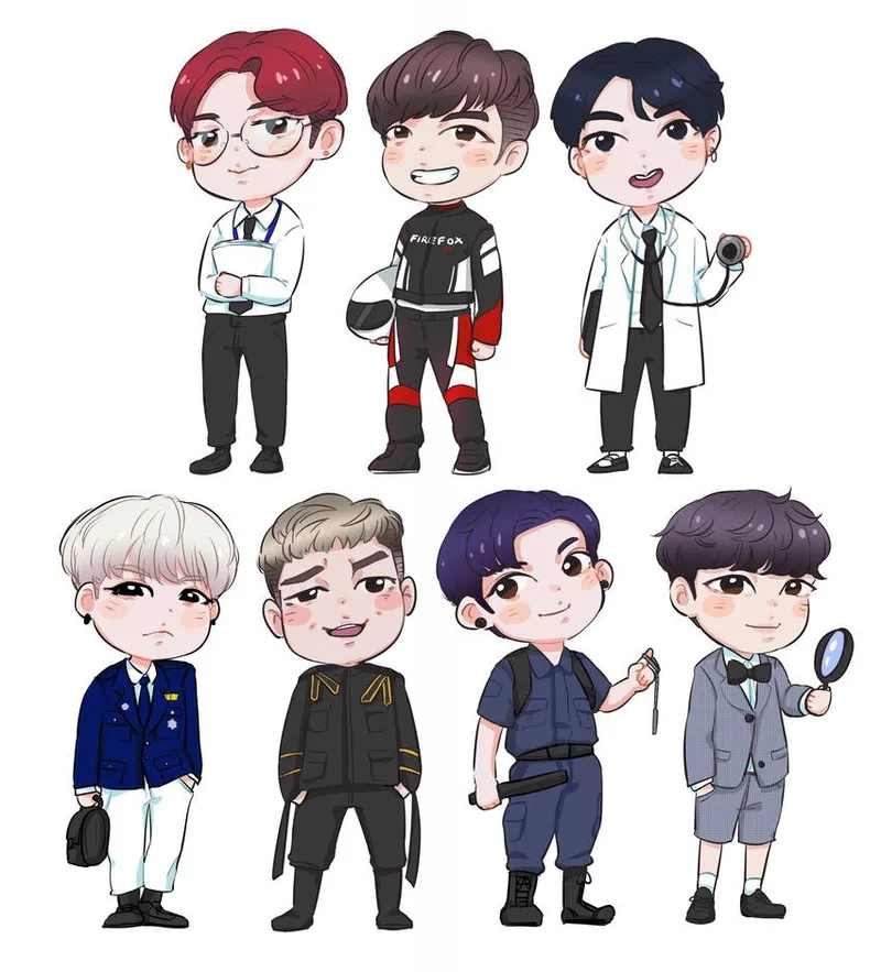Tải hình BTS Butter chibi với phong cách siêu trendy