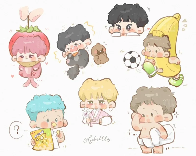 Tải BTS chibi HD để làm hình nền chất lượng cao