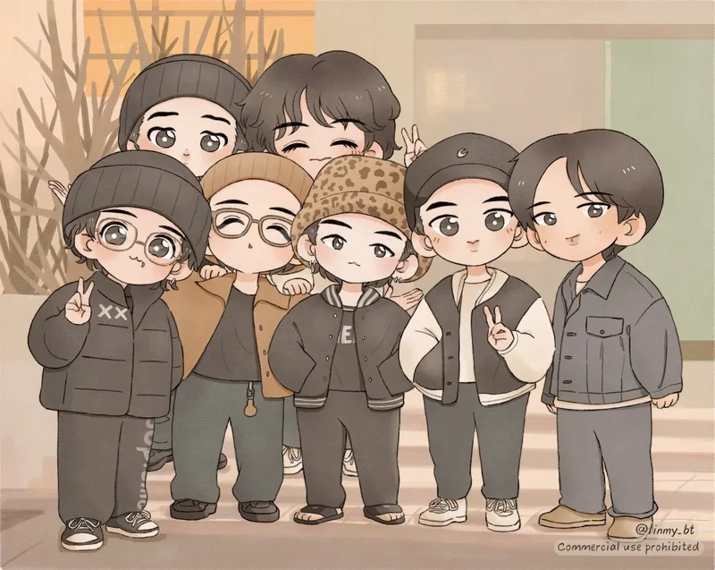 Tải BTS chibi photo để làm bộ sưu tập ảnh thần tượng