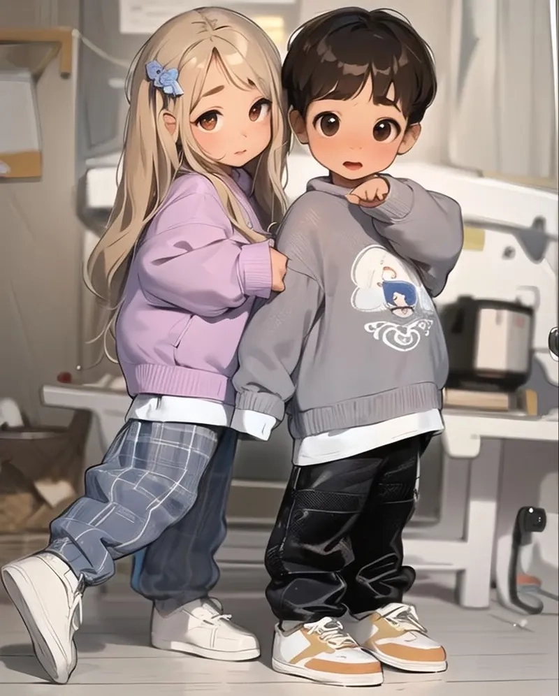 Chibi cặp làm hình nền điện thoại thêm phần đáng yêu