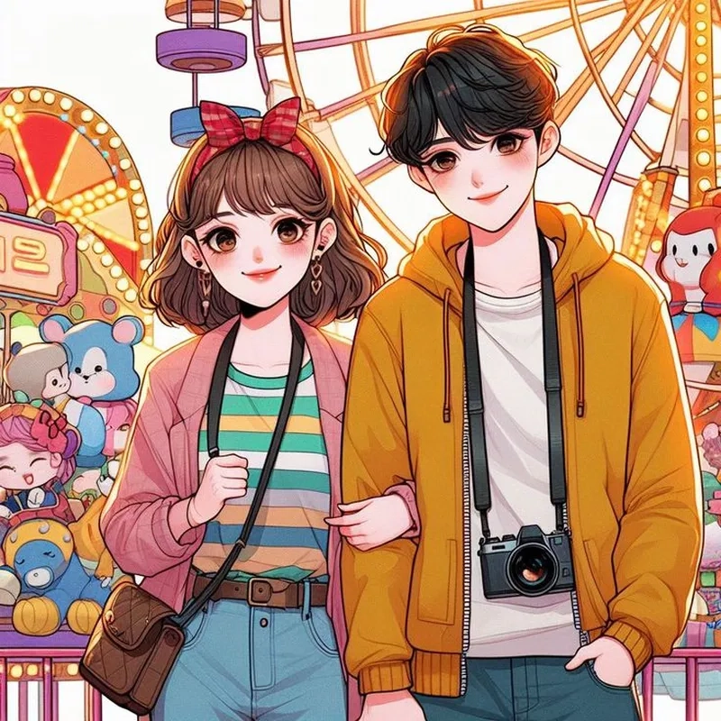 Cặp đôi chibi cute làm hình đại diện đôi thêm ngọt ngào