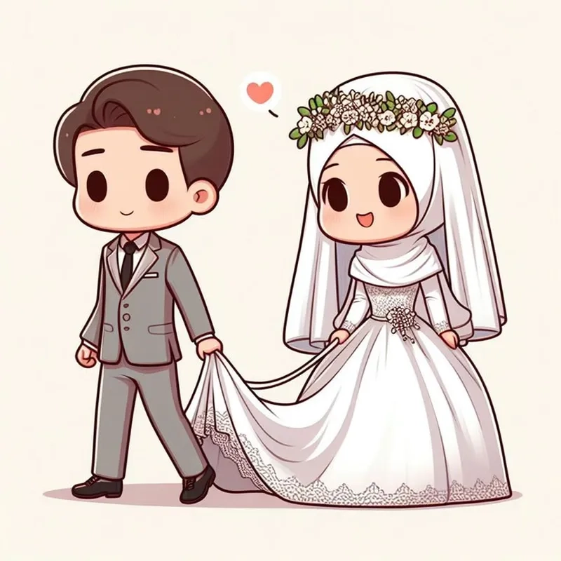Hình chibi cặp đôi dễ thương làm tan chảy mọi ánh nhìn