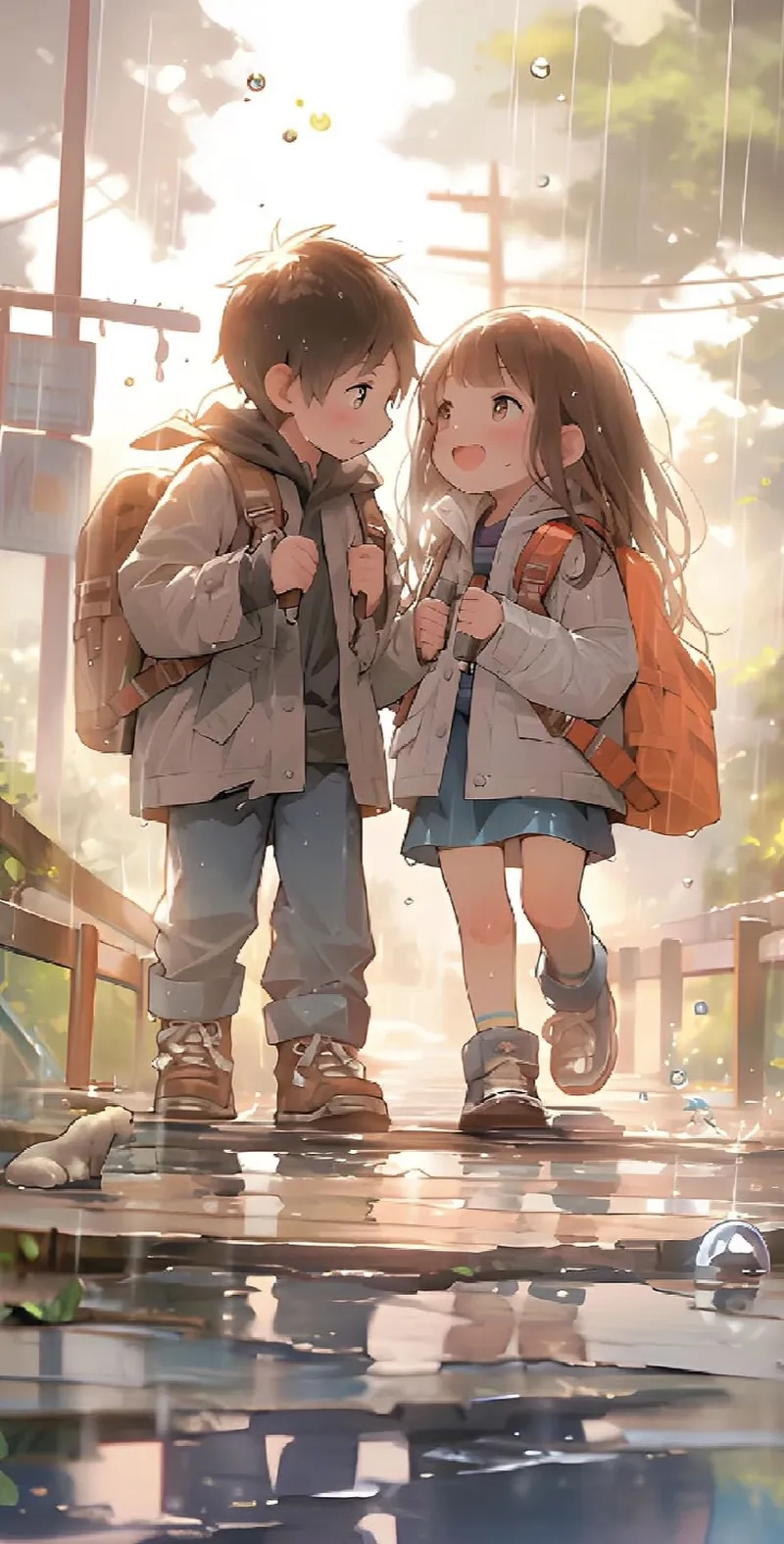 Hình chibi đôi cute mang phong cách anime siêu dễ thương