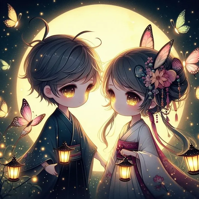 Hình cặp chibi làm hình nền điện thoại thêm phần nổi bật