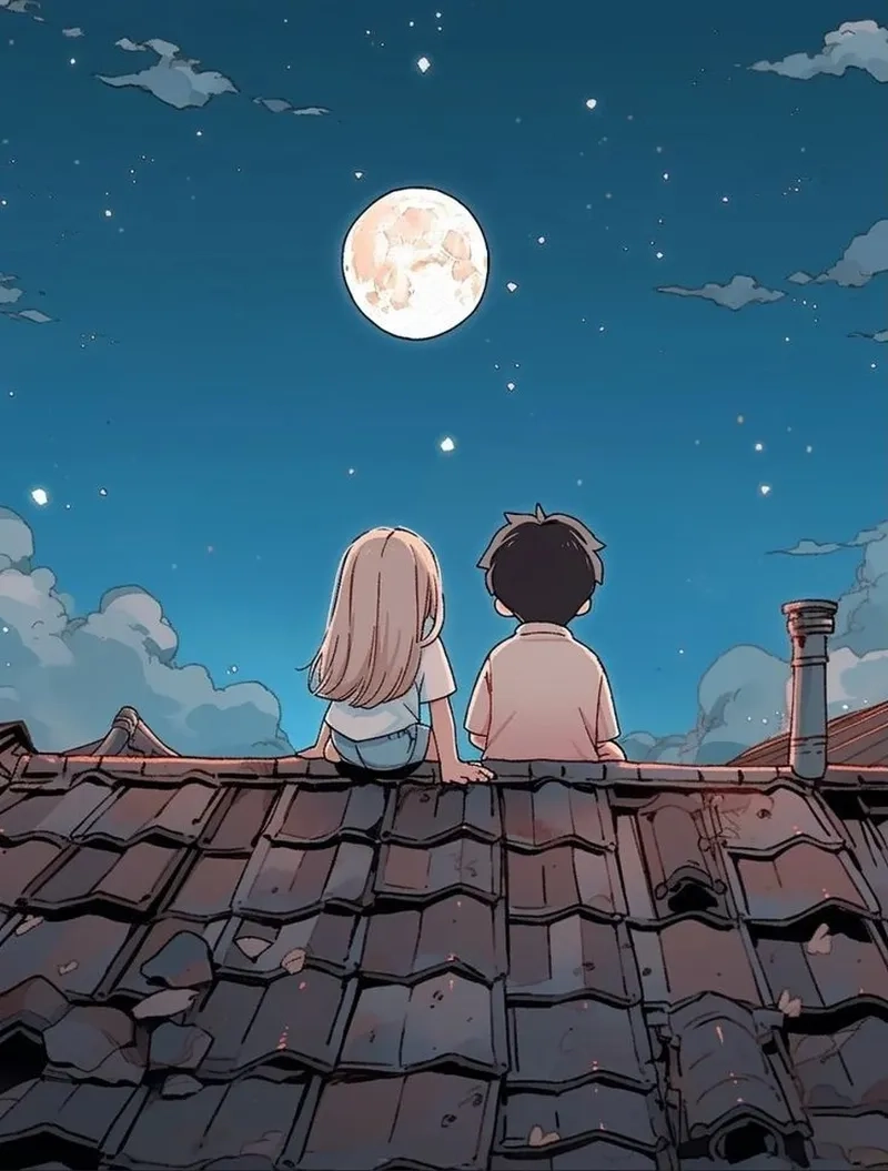 Ảnh anime chibi cặp đôi làm mới giao diện mạng xã hội