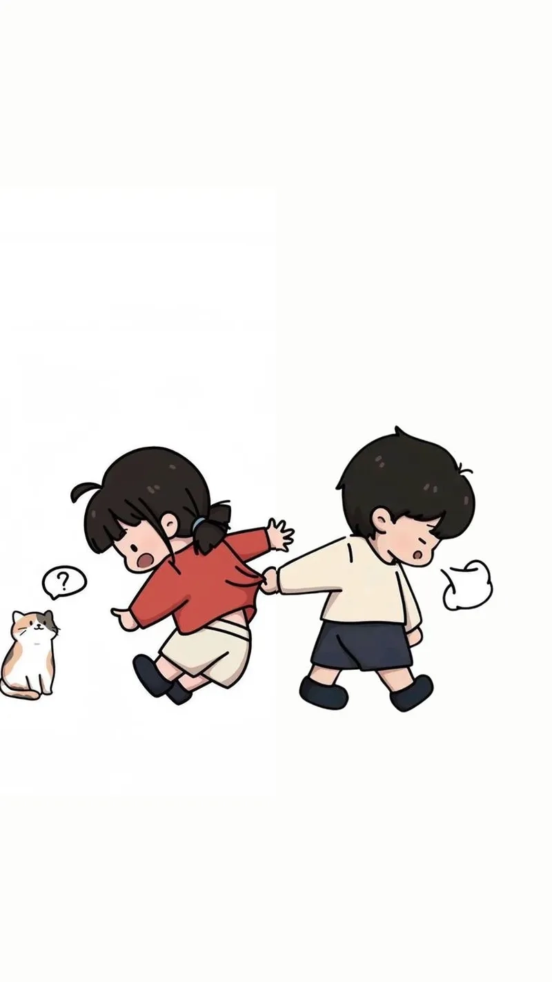 Ảnh chibi cute cặp đôi mang năng lượng tích cực mỗi ngày
