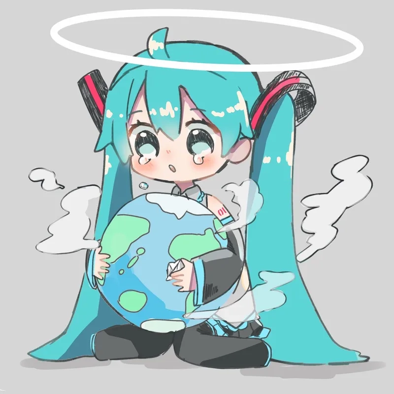 Tải ảnh Miku chibi làm hình nền cực cute cho fan anime