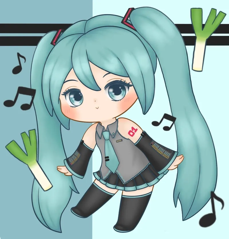 Tải Miku chibi png để tạo avatar độc đáo cho mạng xã hội
