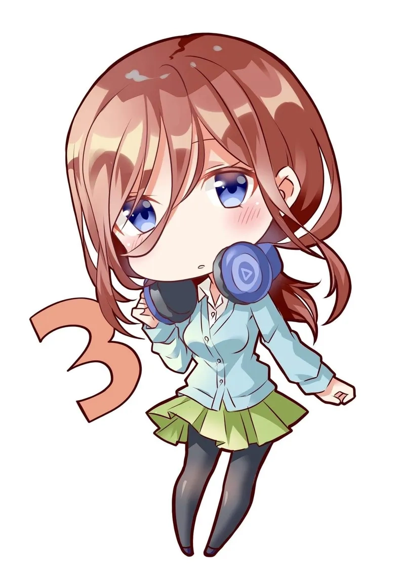 Yêu ngay Miku Nakano chibi với phong cách anime siêu cute