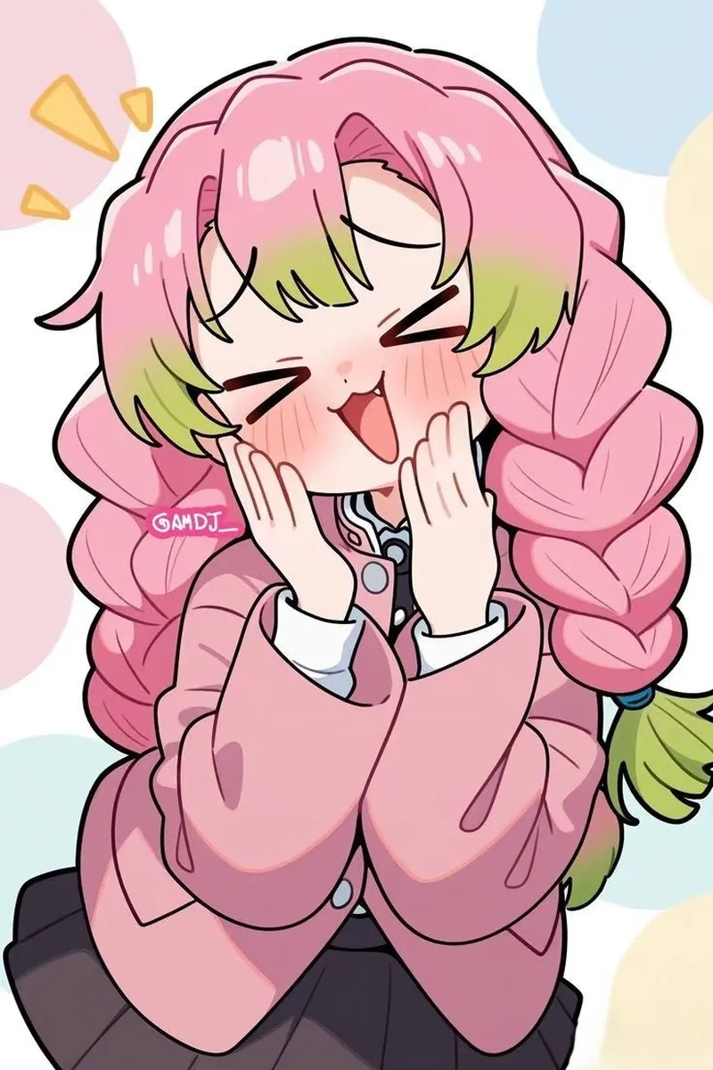 Chibi Mitsuri anime mang phong cách độc đáo cho fan Kimetsu