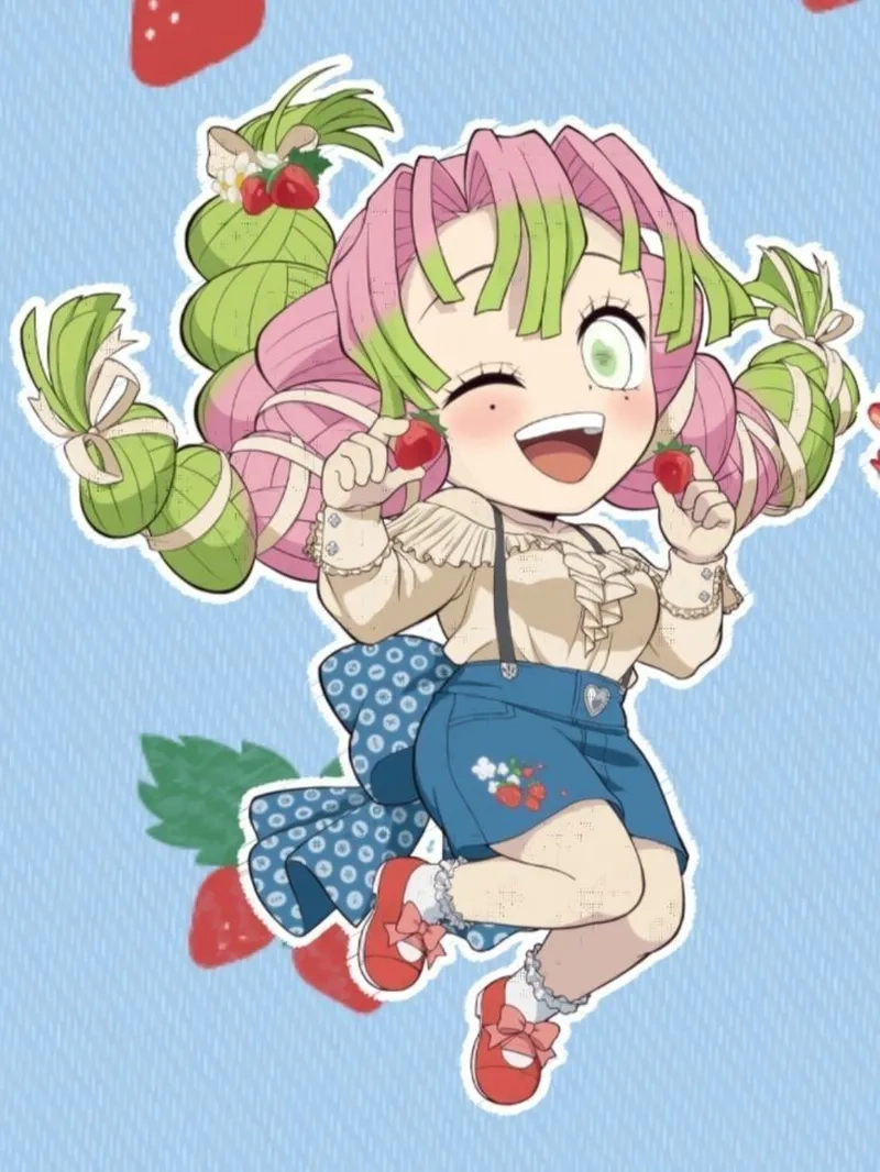 Tô màu chibi Mitsuri coloring page để thư giãn cuối tuần