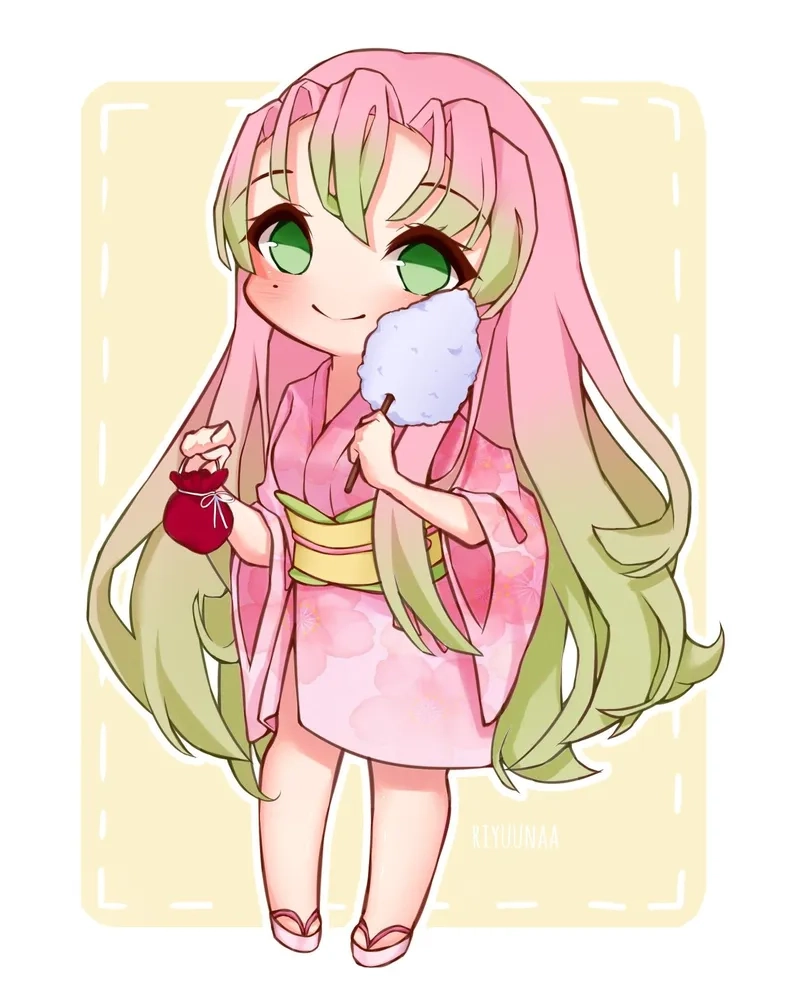 Sử dụng chibi Mitsuri icon để làm mới hồ sơ mạng xã hội