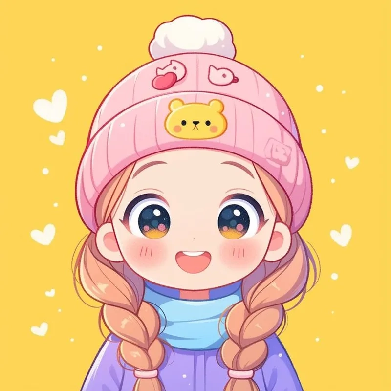 Hình ảnh cô gái chibi dễ thương làm hình nền nổi bật