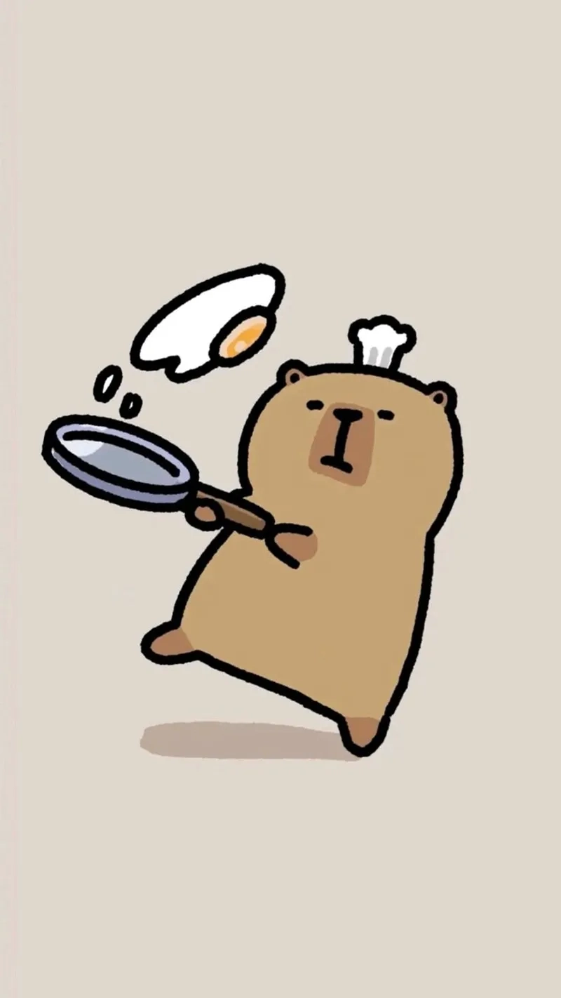 Hình capybara chibi cute khiến bạn muốn lưu ngay về máy