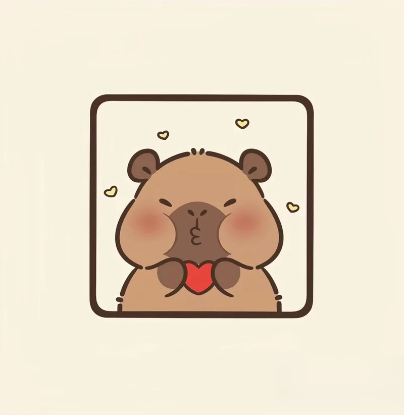Hình ảnh capybara chibi với phong cách anime siêu đáng yêu