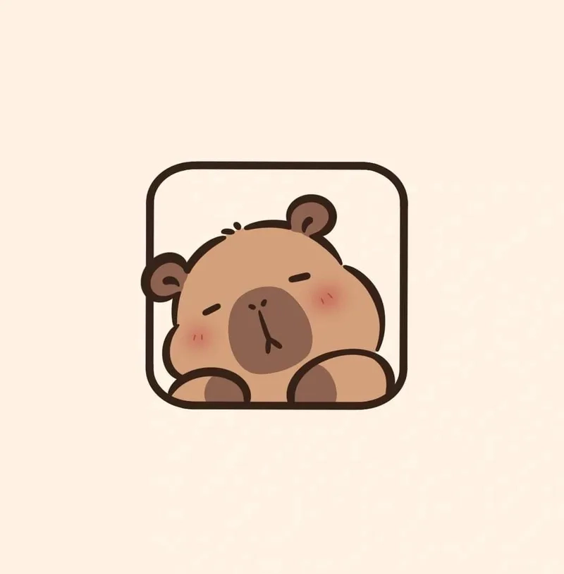 Ảnh capybara chibi cute làm sáng bừng màn hình của bạn