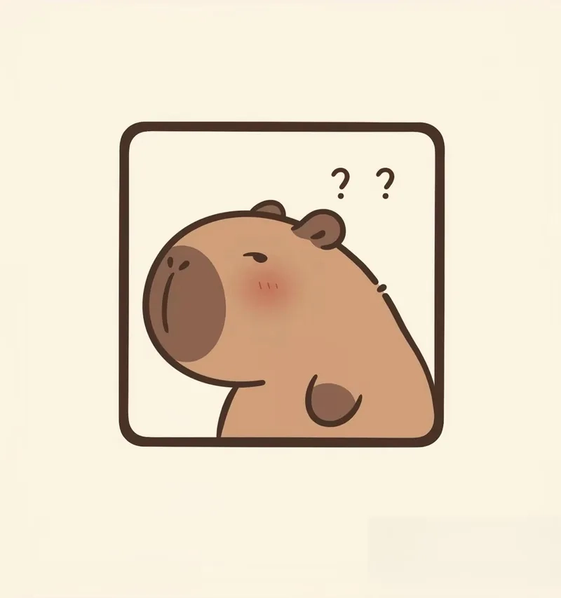 Hình nền máy tính capybara chibi với phong cách siêu dễ thương