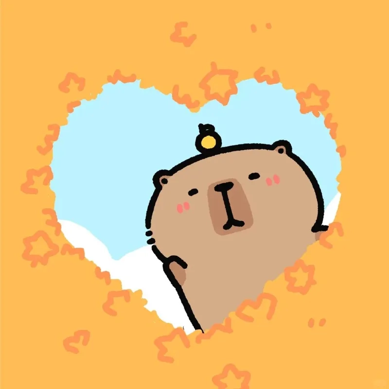 Avatar hình nền capybara chibi cho màn hình điện thoại ngộ nghĩnh