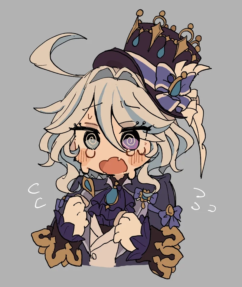 Tải Furina chibi png để làm sticker hoặc hình nền chất lượng
