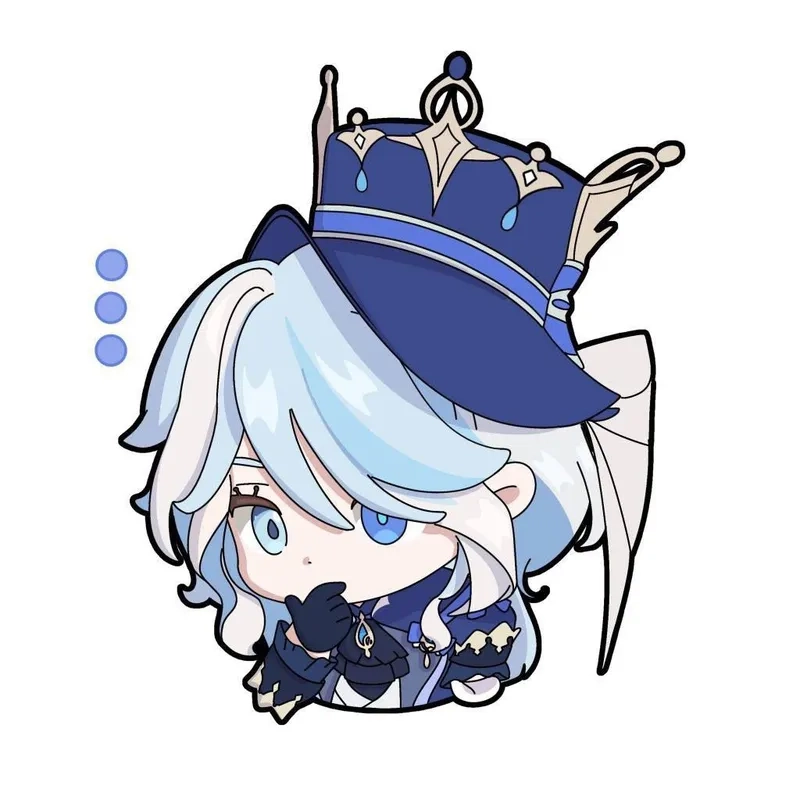 Tải Furina chibi sticker png để làm sticker trong chat